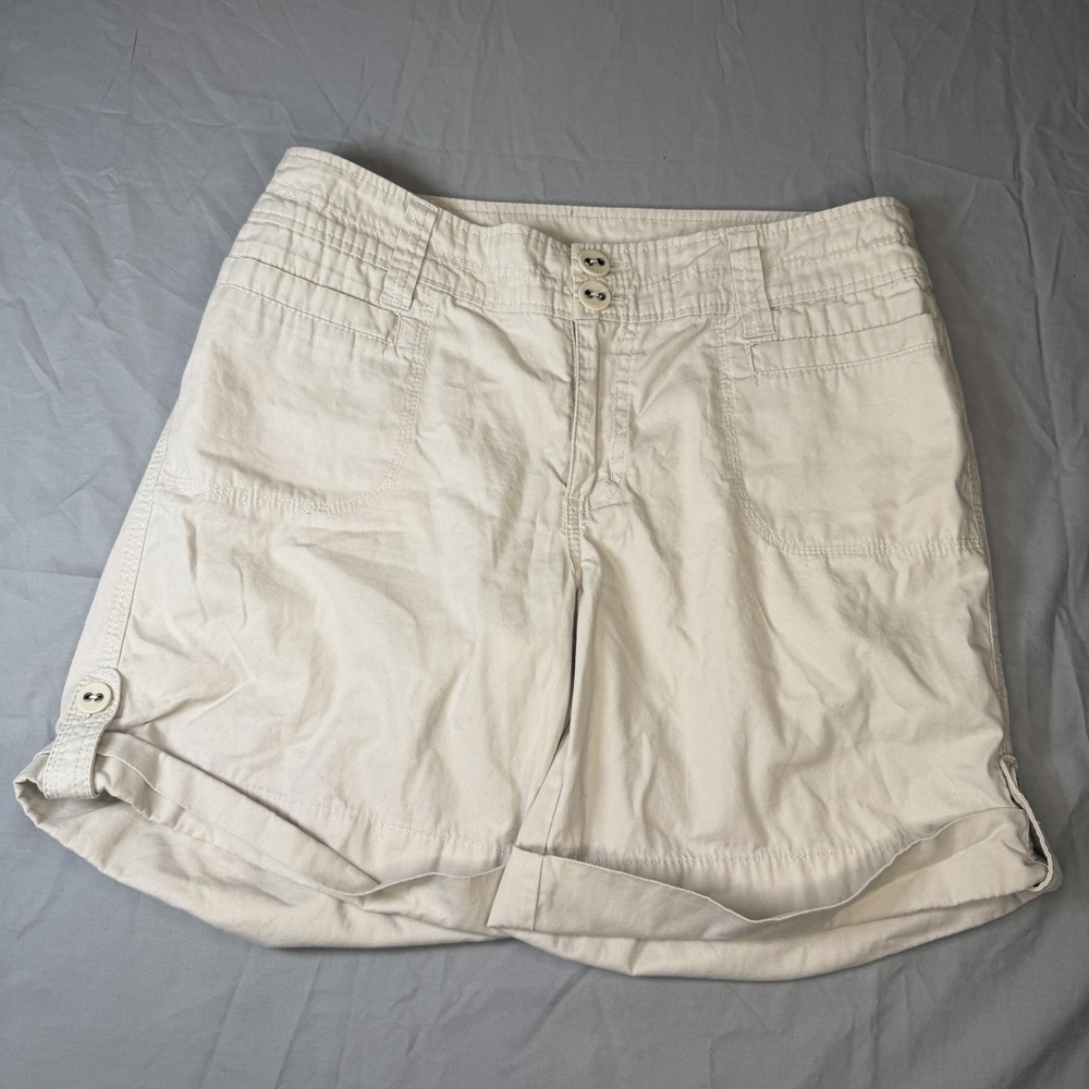 Bill Bass‎ Khakis Shorts Womans Size 10 Khaki Beige Cargo 100% Cotton Classic